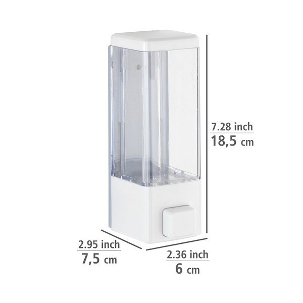 Bílý nástěnný plastový dávkovač mýdla 320 ml Istres – Wenko-image-4