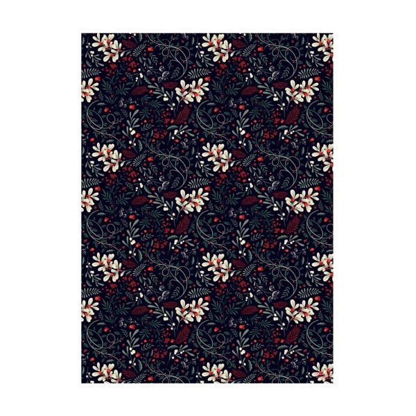 5 archů černého balícího papíru eleanor stuart Winter Floral, 50 x 70 cm-image-1