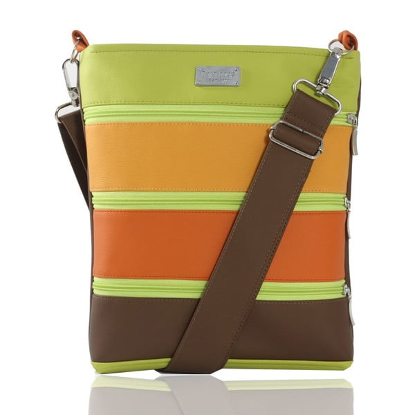 Oranžovo-zelená kabelka Dara bags Dariana Middle No.52