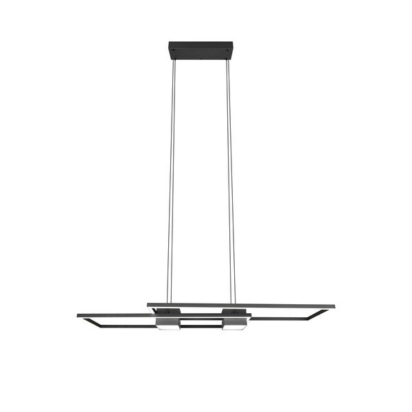 Matně černé LED stmívatelné závěsné svítidlo na dálkové ovládání Albany – Trio