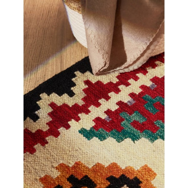 Červený oboustranný ručně tkaný vlněný běhoun 60x190 cm Kamal Kian – Nouristan-image-3