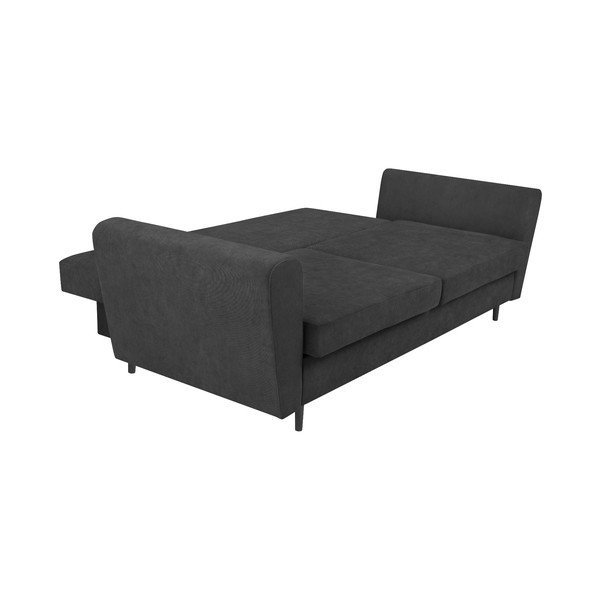 Tmavě šedá třímístná rozkládací pohovka s úložným prostorem Cosmopolitan Design Lyon-image-4
