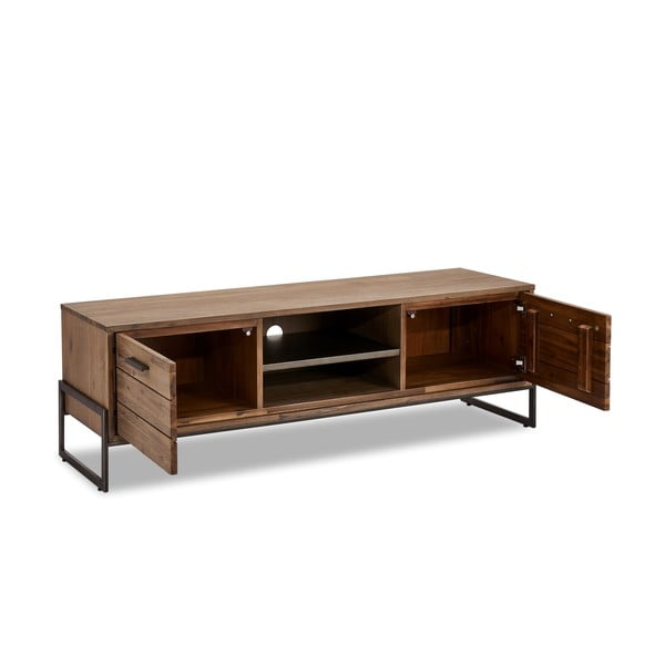Hnědý TV stolek z masivního dřeva Furnhouse Mallorca-image-3