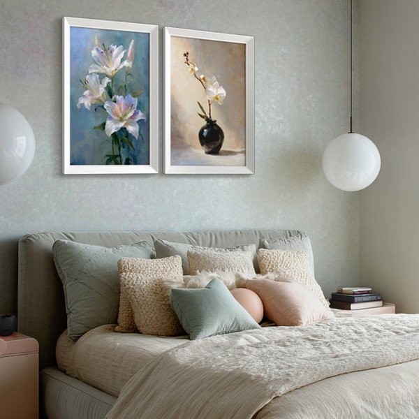 Tištěný obraz s rámem 56x75 cm Lilies – Styler-image-1