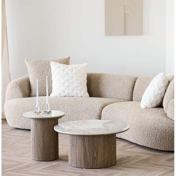 Kulatý odkládací stolek s deskou v dekoru mramoru ø 45 cm Athens – House Nordic-image-1