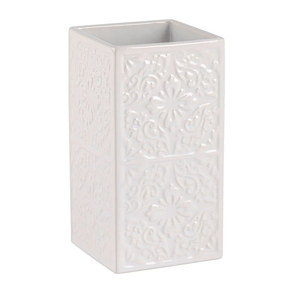 Bílý keramický kelímek na zubní kartáčky Wenko Cordoba-image-2