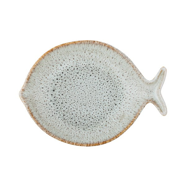 Modrý/béžový servírovací talíř z kameniny Fleur – Bloomingville