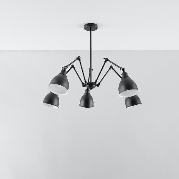 Černé závěsné svítidlo s kovovým stínidlem 70x70 cm Matilda Shade - Sollux-image-2