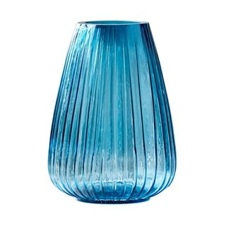 Modrá skleněná váza Bitz Kusintha, výška 22 cm