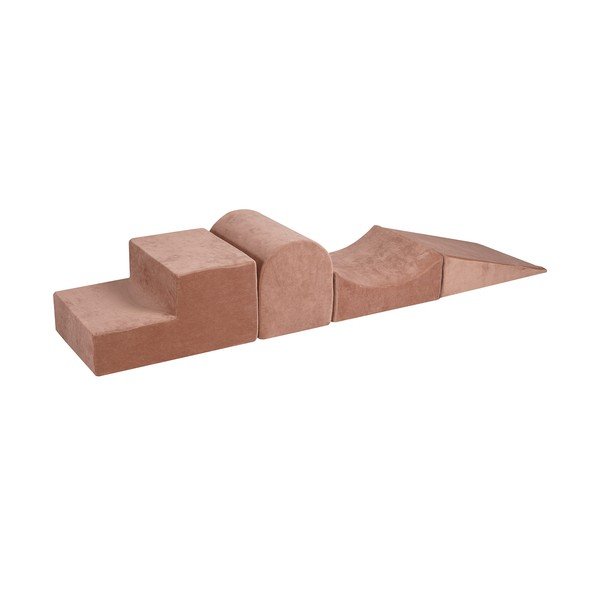 Béžové sametové pěnové hřiště 45x193x30 cm Montessori – Meowbaby