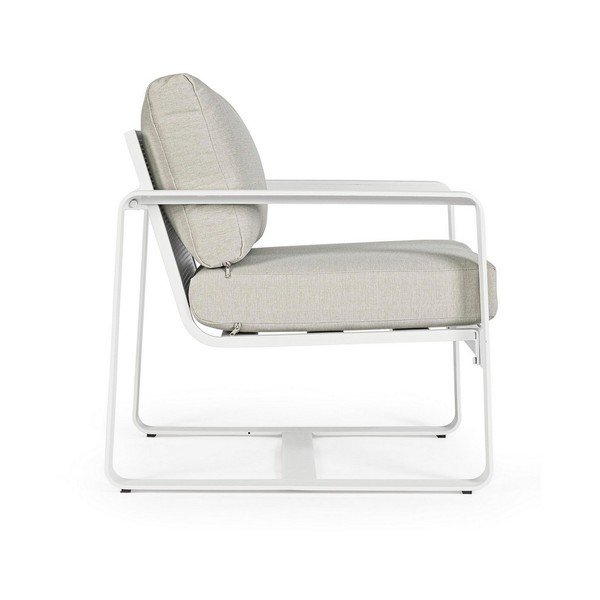 Bílé kovové zahradní křeslo Merrigan   – Bizzotto-image-3