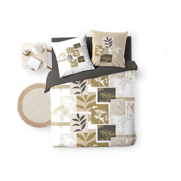 Bílé/hnědé bavlněné povlečení na dvoulůžko/prodloužené 240x220 cm Utopia – douceur d'intérieur-image-4