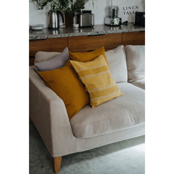 Lněný povlak na polštář 40x40 cm Amber Bronze Stripes – Linen Tales-image-2