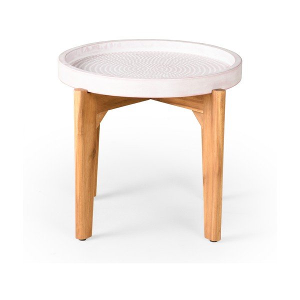 Zahradní stolek s růžovou betovonou deskou Bonami Selection Bari, ø 55 cm-image-1