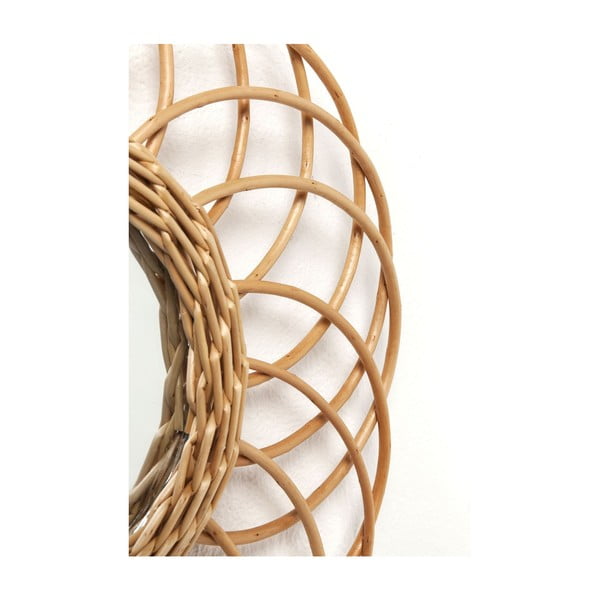 Nástěnné zrcadlo s ratanovým rámem Kare Design Swing, Ø 34 cm-image-4