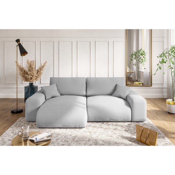 Světle šedá manšestrová rohová pohovka (variabilní) Justin – Ropez-image-4