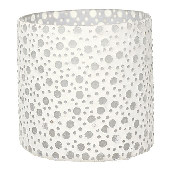 Svícen Dots in White, 12,5 cm