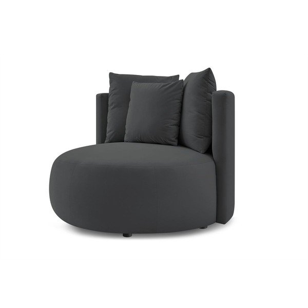 Tmavě šedé sametové křeslo Cesar – Bobochic Paris