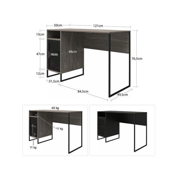 Pracovní stůl 50x121 cm Purdue – Støraa-image-2