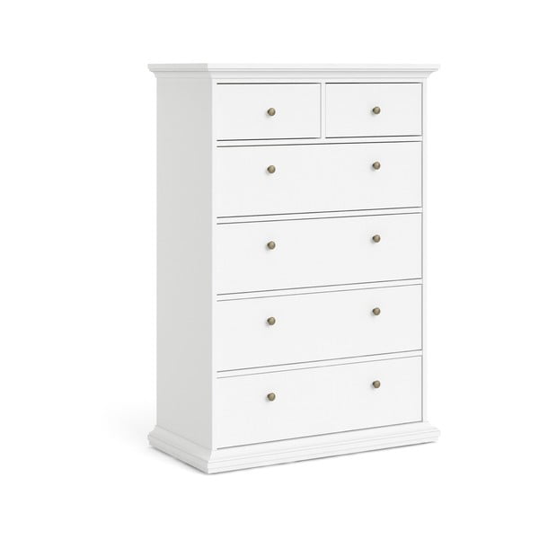 Bílá vysoká komoda 96x140 cm Paris – Tvilum-image-3