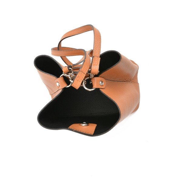 Koňakově hnědá kožená kabelka Mangotti Bags Catarina-image-4