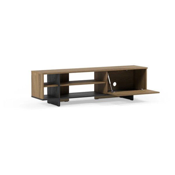 Černý/v přírodní barvě TV stolek v dekoru dubu 160x44x36 cm Cequoia – Marckeric-image-3