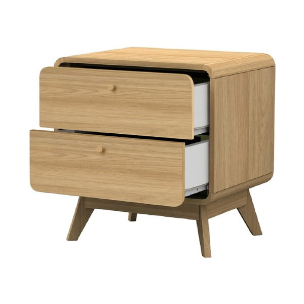 Noční stolek v dekoru dubu v přírodní barvě Cassie - Støraa-image-1