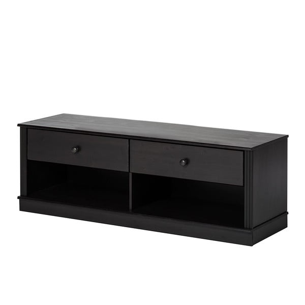 Tmavě hnědý TV stolek z borovicového dřeva 137x47 cm Anita – Støraa-image-2