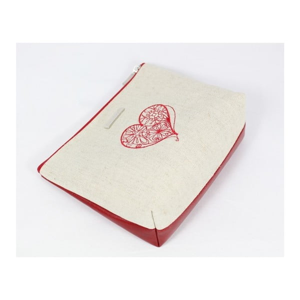 Béžovo-červená kosmetická taštička Dara bags Baggie Big No.497-image-1