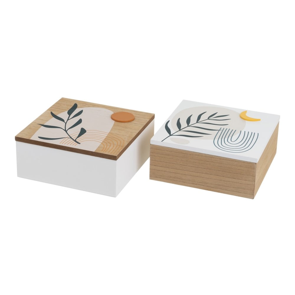 Dekorativní úložné boxy s víkem v sadě 2 ks ø 20x8,5 cm – Casa Selección