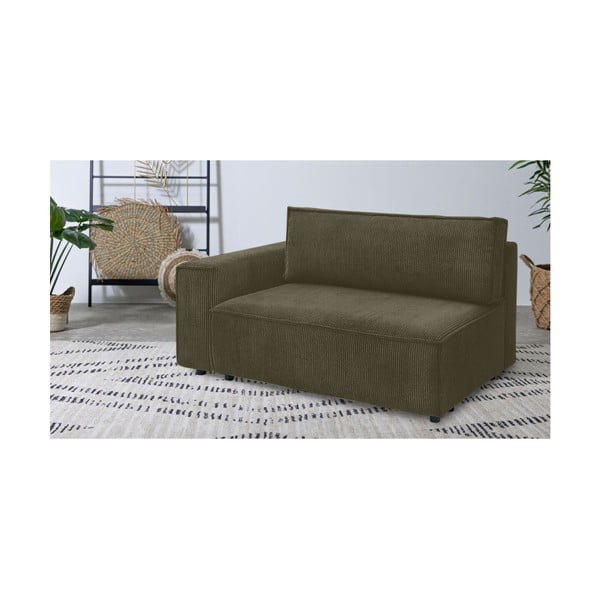 Světle zelený manšestrový modul pohovky, levý roh Nihad modular – Bobochic Paris-image-1