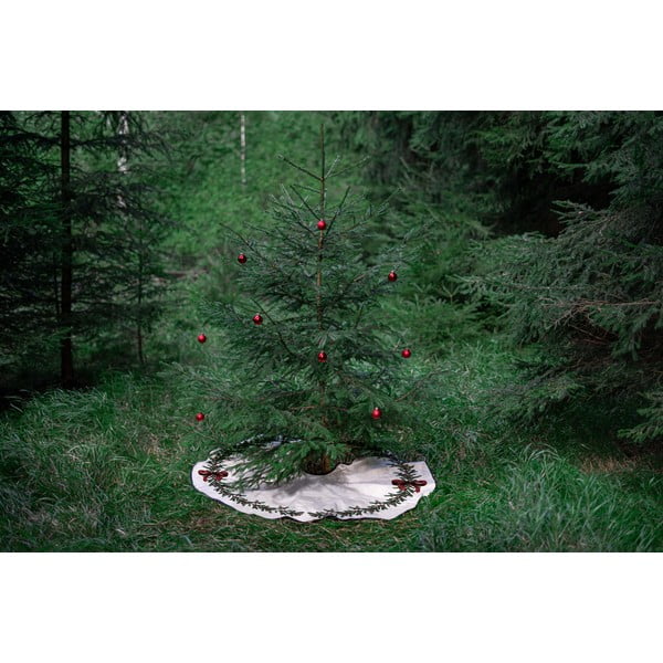 Krémový pratelný kulatý koberec pod stromeček s vánočním motivem ø 130 cm – Butter Kings-image-2