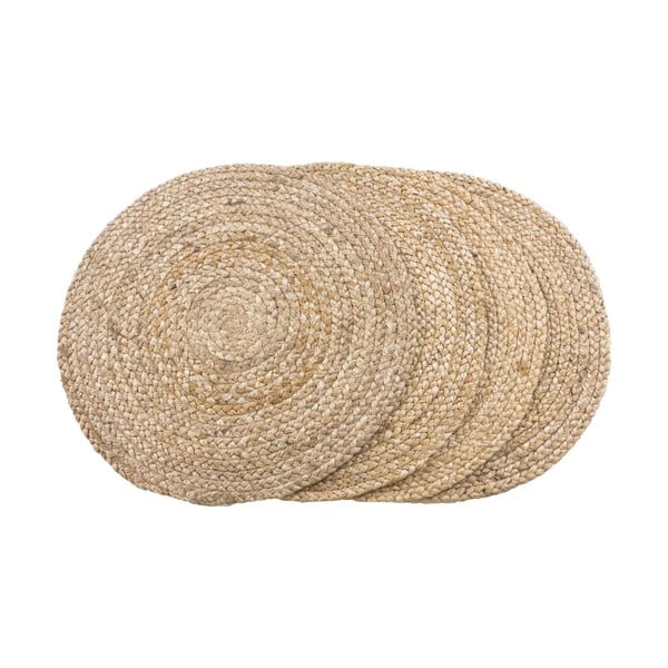 Prostírání z juty v sadě 4 ks ø 38 cm Bombay – House Nordic