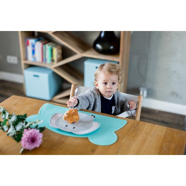 Tyrkysové silikonové prostírání Kindsgut Bear, 48 x 25 cm-image-1