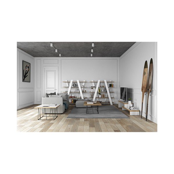 Bílá knihovna v dekoru dubu 156x160 cm Wind - TemaHome-image-2