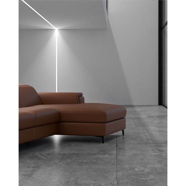 Koňakově hnědá kožená rohová pohovka (pravý roh) Brito – MESONICA-image-3