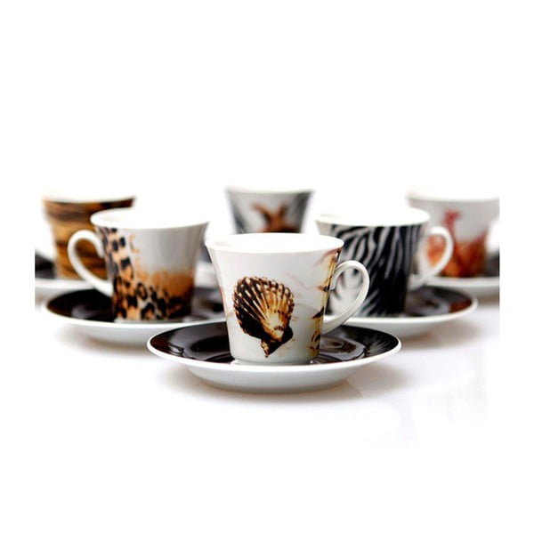 Sada 6 porcelánových hrníčků na čaj Kutahya Mořský svět, 80 ml-image-1