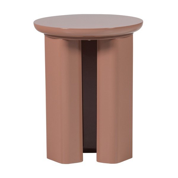 Lesklý kulatý odkládací stolek ø 40 cm Orivo – WOOOD-image-3