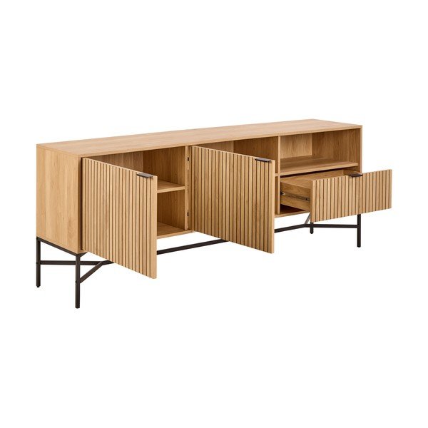 Komoda v dekoru dubu v přírodní barvě 180x70x40 cm Jaipur – Actona-image-2