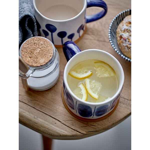 Bílé/modré hrnky v sadě 3 ks z kameniny 450 ml Linora – Bloomingville-image-1