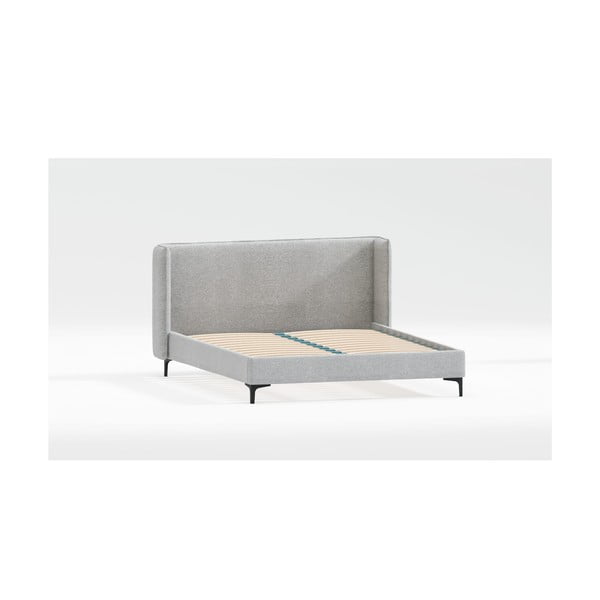 Šedá čalouněná dvoulůžková postel s roštem 160x200 cm Basti – Ropez