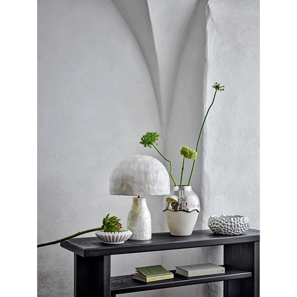 Krémová/ve stříbrné barvě váza z kameniny (výška 26 cm) Silvio – Bloomingville-image-1