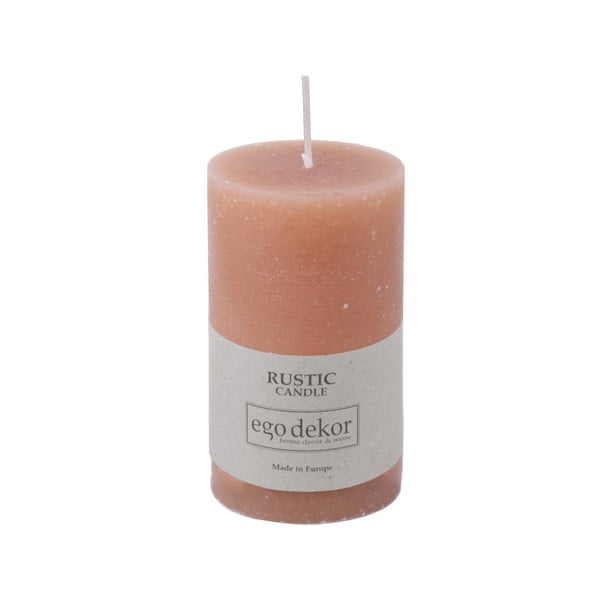 Pudrově růžová svíčka Rustic candles by Ego dekor Rust, doba hoření 38 h