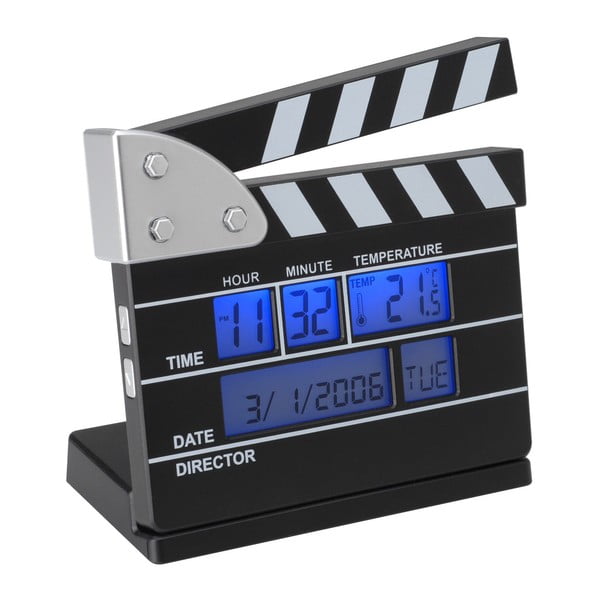 Budík ve tvaru filmové klapky Le Studio Clapper Mini Alarm Clock