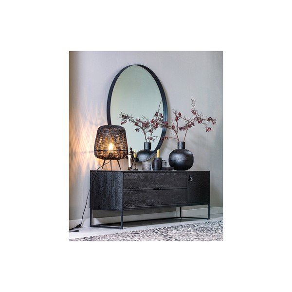 Černá stolní lampa z bambusu WOOOD Moza, ø 36 cm-image-2