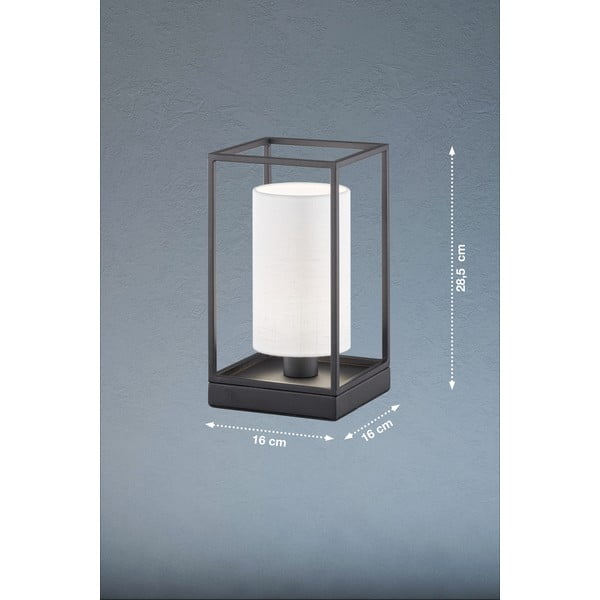 Černobílá stolní lampa s textilním stínidlem (výška 28,5 cm) Gilli – Fischer & Honsel-image-2