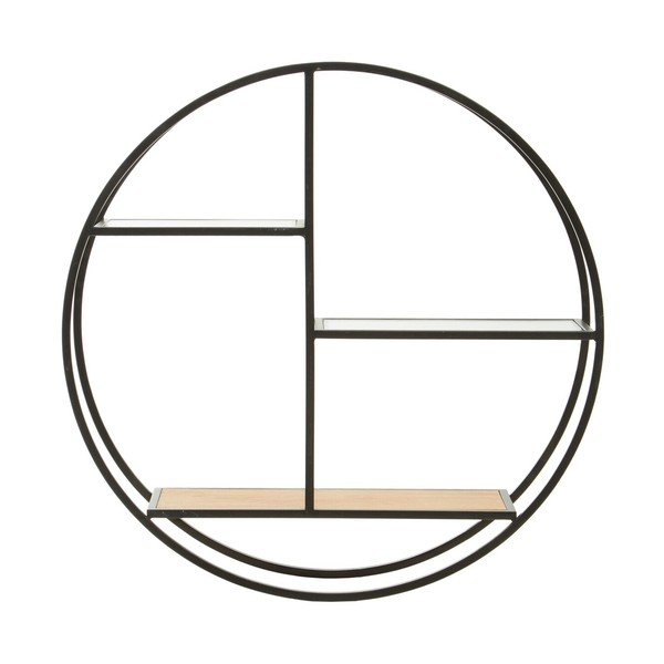 Černá/v přírodní barvě patrová kovová police 61 cm Mataram – Premier Housewares-image-1
