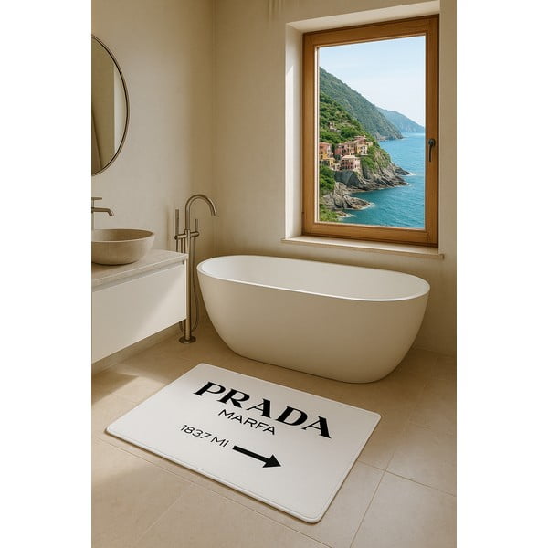 Bílé sametové koupelnové předložky v sadě 2 ks 60x100 cm Prada – Mila Home-image-1