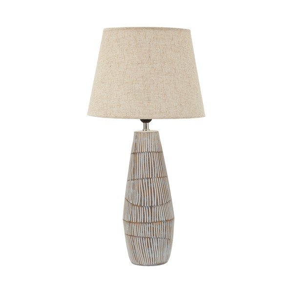 Krémová stolní lampa s textilním stínidlem (výška 69,5 cm) Hanoi – Mauro Ferretti