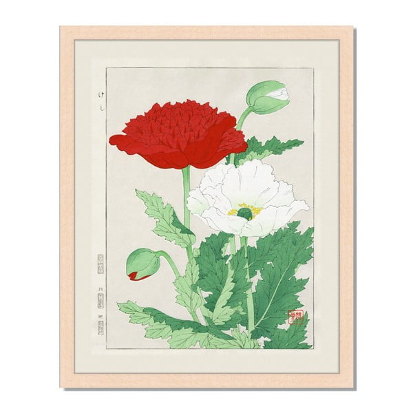 Obraz v rámu Liv Corday Asian Flower Duo, 40 x 50 cm